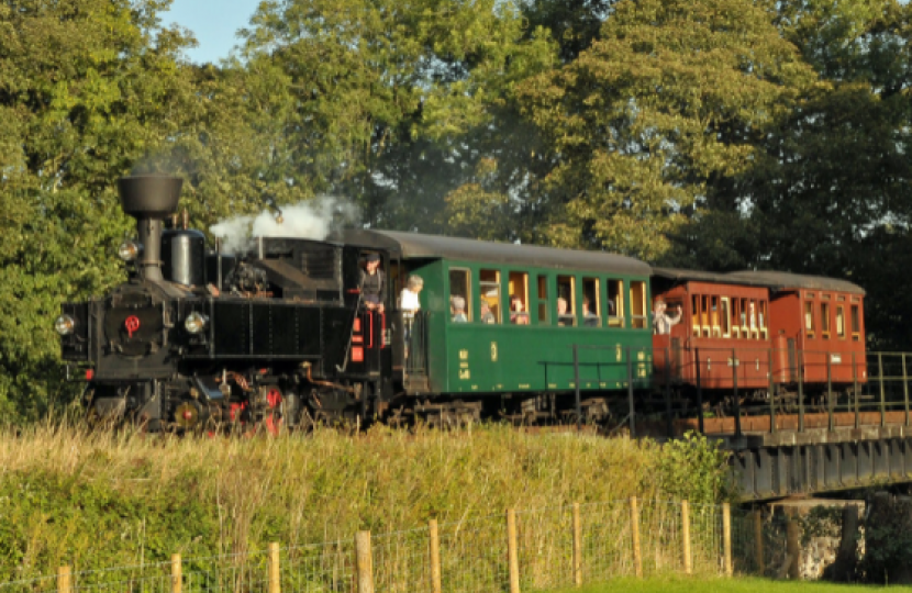 Steam train and carriages